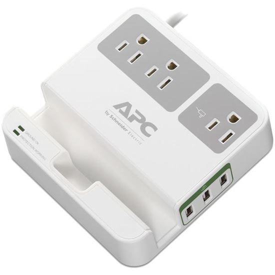 3OUTLET3USB SURGE WHI