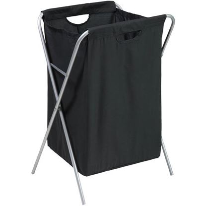 FOLD UP NYLON HAMPER BLK