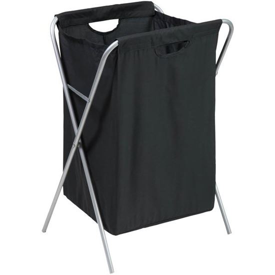 FOLD UP NYLON HAMPER BLK