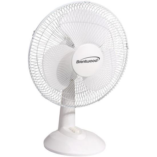 12IN OSCILTNG DSK FAN WHT