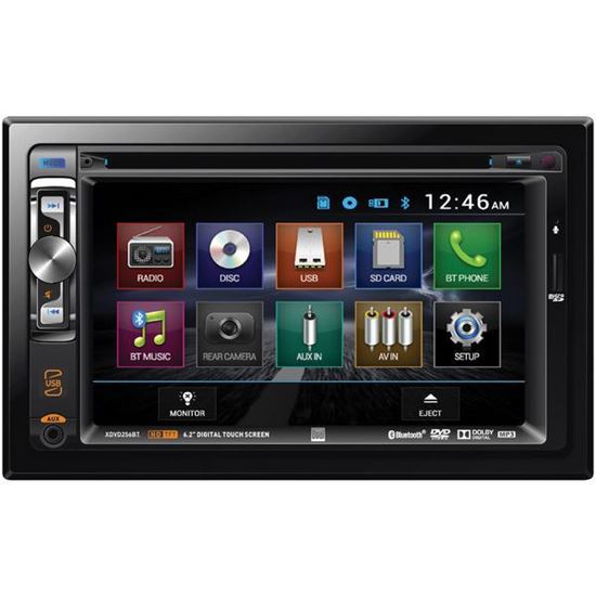 6.2IN 2-DIN DVDBT RCVR