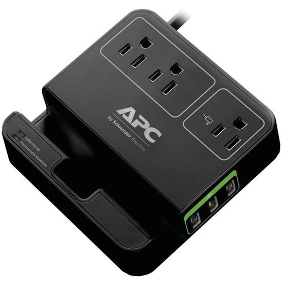 3OUTLET3USB SURGE BLK