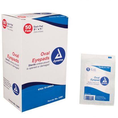 Sterile Oval Eyepad  Sterile 2 5-8  x 1 5-8  50 Pouches- Bx