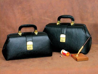 Intern-Student Physician Bag 14  Black Leather