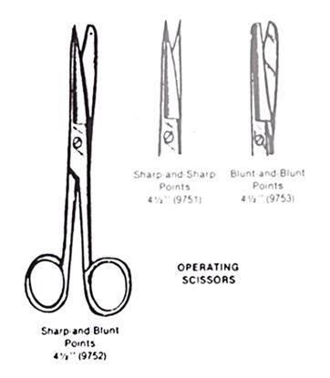 Operating Scissors- Sharp-Blunt- 4 1-2  Straight